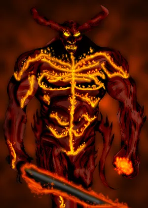 Fiery Demonic Entity Artwork Wallpaper