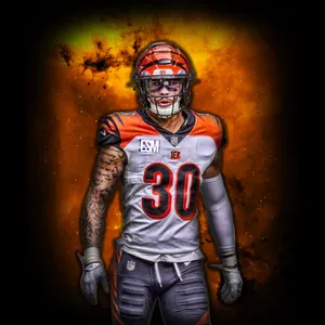Fiery Football Player Number30 Wallpaper