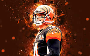 Fiery Football Quarterback Art Wallpaper