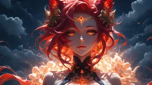 Fiery Fox Girl Fantasy Wallpaper
