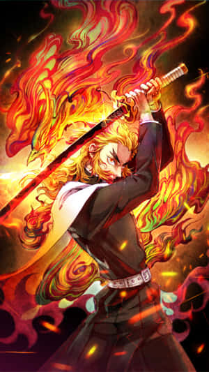 Fiery Guardian Of The Demon Slayer Corps - Rengoku Kyojuro Wallpaper