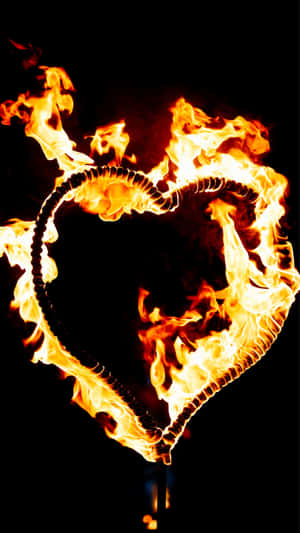 Fiery Heart Of Dark Love Wallpaper