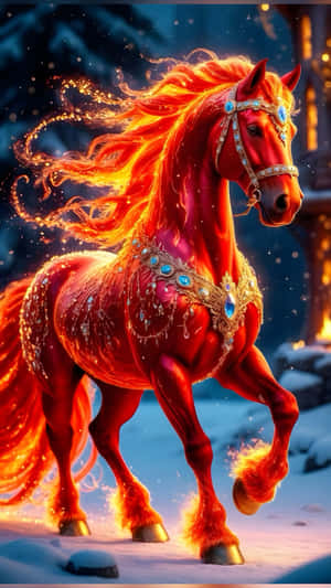 Fiery Horse Of Legend Wallpaper