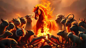 Fiery Horse Of The Zodiac Wallpaper