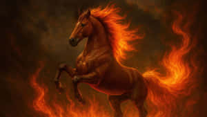 Fiery Horse Year Symbol Wallpaper