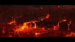 Fiery Lava Flows On The Planet Mustafar Wallpaper