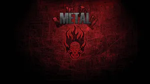 Fiery_ Metal_ Skull_ Background Wallpaper