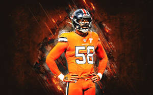 Fiery Orange Von Miller Art Wallpaper