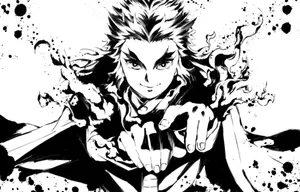 Fiery Rengoku Sword From Demon Slayer Wallpaper