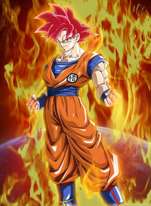 Fiery Saiyan Son Goku Iphone Wallpaper