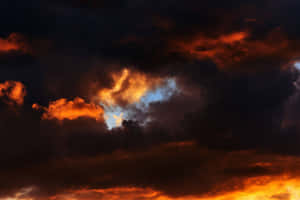 Fiery_ Sunset_ Cloudscape Wallpaper