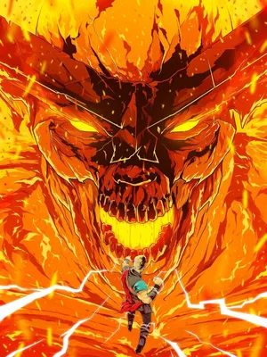 Fiery_ Surtur_vs_ Thor_ Artwork Wallpaper