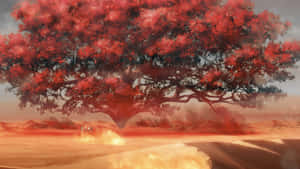 Fiery Tree Of Life Wallpaper