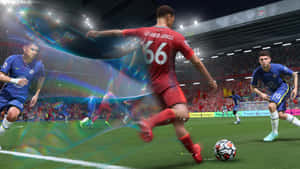 Fifa 22 Action-packed Gameplay On Display Wallpaper