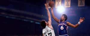 Fight Between John Havlicek And Julius Erving Wallpaper