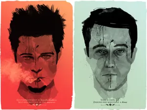 Fight Club Dual Faces Artwork Wallpaper