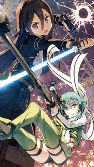 Fight Your Way To The Top With The Sword Art Online Iphone Wallpaper