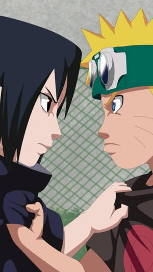 Fighting Naruto And Sasuke Iphone Wallpaper