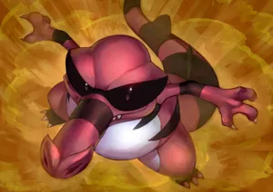 Final Evolution Of Sandile Surrounded By Brown Earth Wallpaper