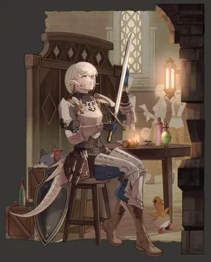 Final Fantasy Paladin Restful Moment Wallpaper