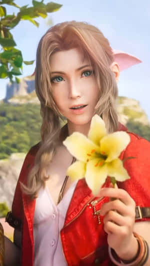 Final Fantasy V I I Remake Aerithand Yellow Flower Wallpaper
