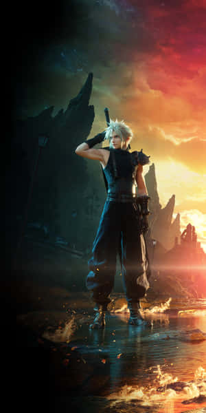 Final Fantasy V I I Remake Cloud Strife Sunset Wallpaper