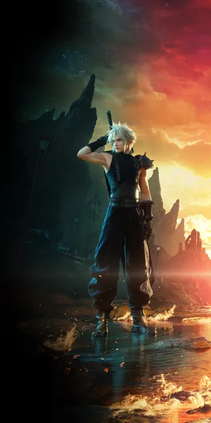 Final Fantasy V I I Remake Cloud Strife Sunset Wallpaper