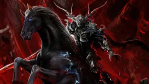 Final Fantasy16 Dark Knightand Black Steed Wallpaper