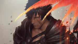 Final Fantasy16 Flaming Wings Artwork Wallpaper