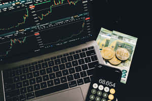 Financial Trading Desk Setup Wallpaper