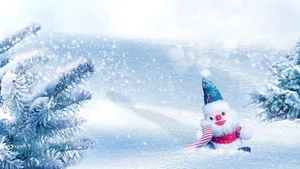 Find Your Winter Wonderland With A Beautiful Christmas-themed Landscape. Wallpaper