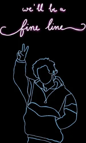 Fine Line Neon Silhouette Wallpaper