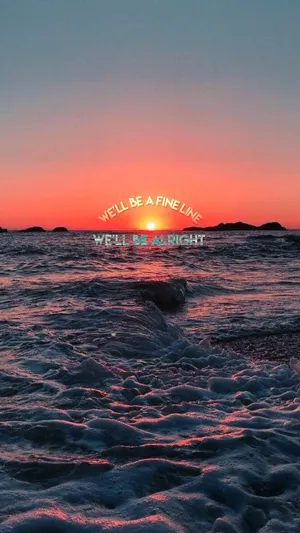 Fine Line Sunset Beach Lyrics Wallpaper