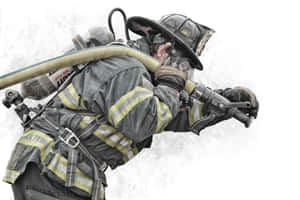 Fire Department Demonstrating Hose Maneuvering Wallpaper