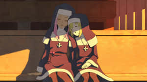 Fire_ Force_ Nuns_ Comforting_ Moment Wallpaper