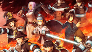 Fire_ Force_ Team_ Ready_for_ Action Wallpaper