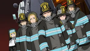 Fire Force Team8 Readyfor Action Wallpaper