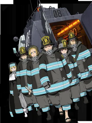 Fire Force Team8 Readyfor Action Wallpaper