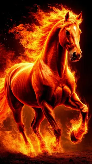 Fire Horse Symbolism Wallpaper