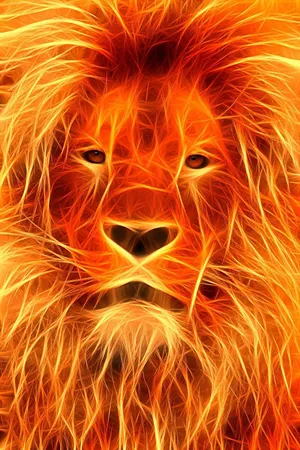 Fire Lion Face Wallpaper