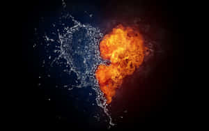 Fire Water Collision Abstract Wallpaper