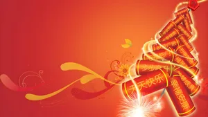 Firecrackers Exploding In Celebration Wallpaper