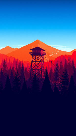 Firewatch Minimalist Android Wallpaper