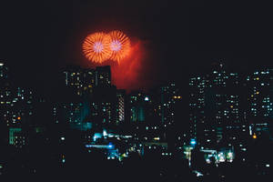 Fireworks In The City Wallpaper