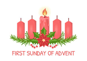 First Sundayof Advent Candle Illustration Wallpaper