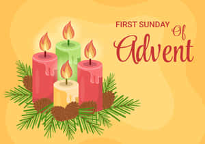 First Sundayof Advent Candles Illustration Wallpaper