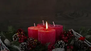 First Sundayof Advent Single Lit Candle Wallpaper