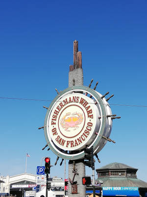 Fishermans Wharf Blue Gradient Sky Wallpaper