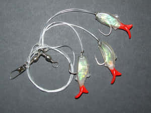Fishing Lureson Gray Background Wallpaper