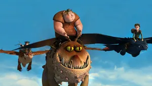 Fishlegs And Meatlug From Dragons Riders Of Berk Wallpaper